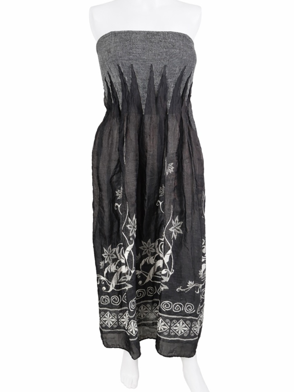 Anthropologie Lapis Convertible Maxi Dress Skirt Smocked Boho Whimsigoth OS